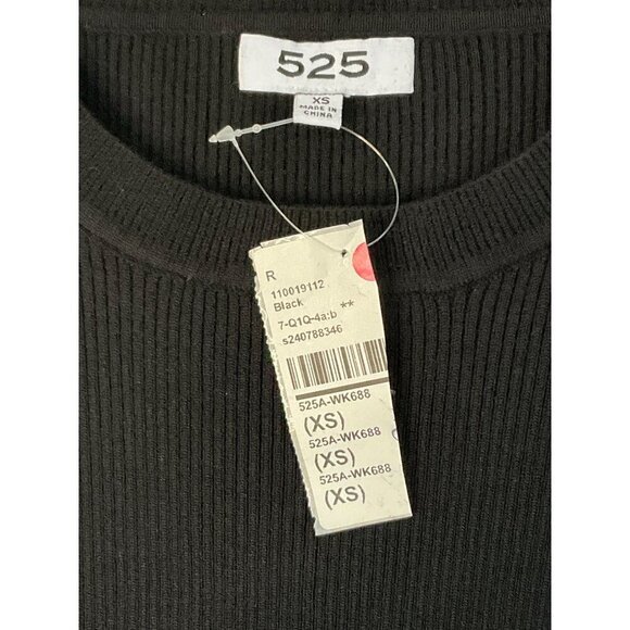 525 Frankie Rib Crew Neck Pullover Sweater in Black XSmall New Womens Knit Top - Picture 6 of 8